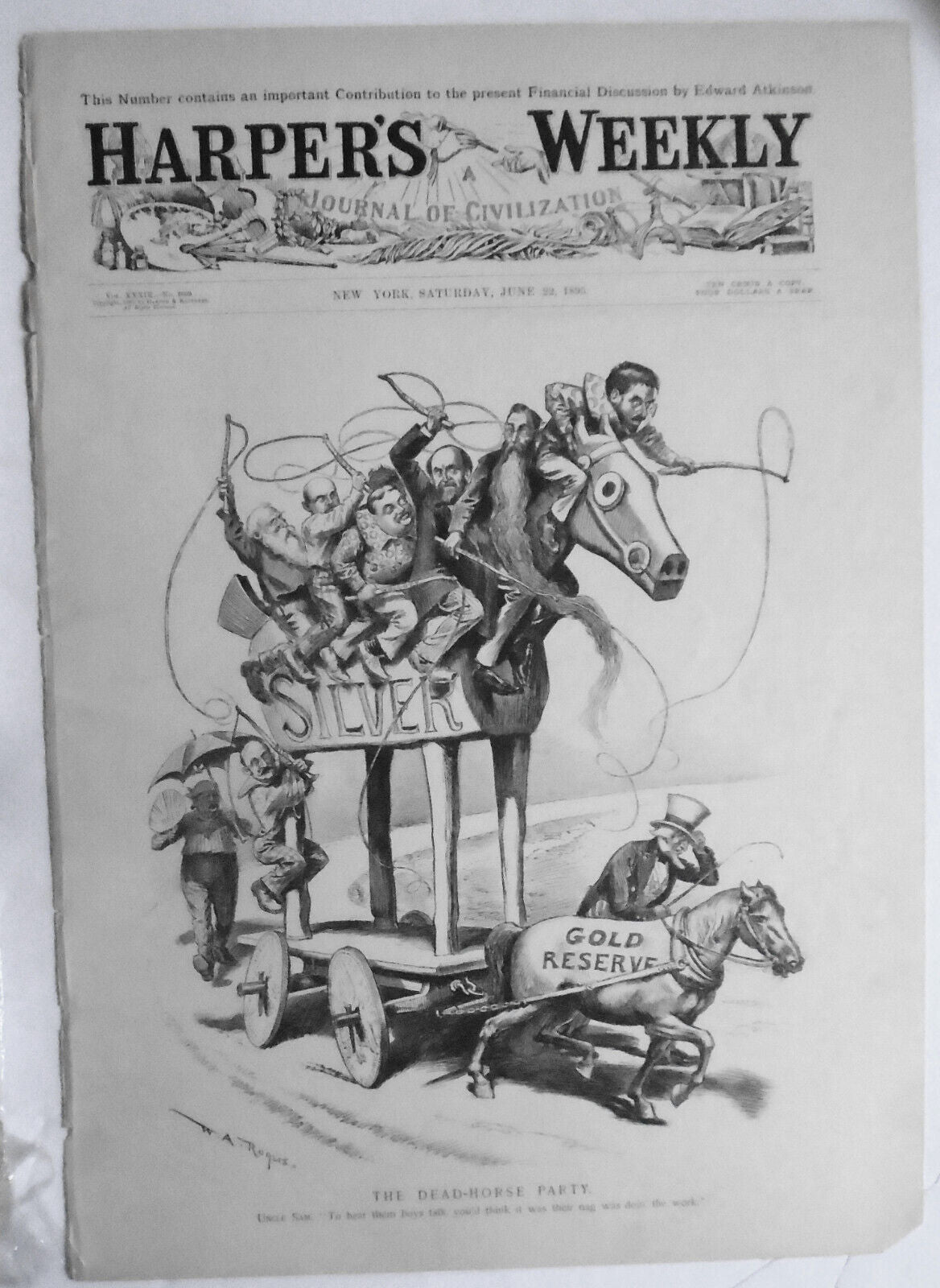 The dead-horse party, by W. A. Rogers - Harper's Weekly, June 22, 1895