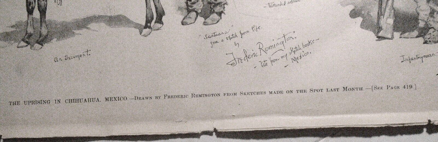 The Uprising In Chihuahua, Mexico, by Frederic Remington. Harper's Weekly  1880