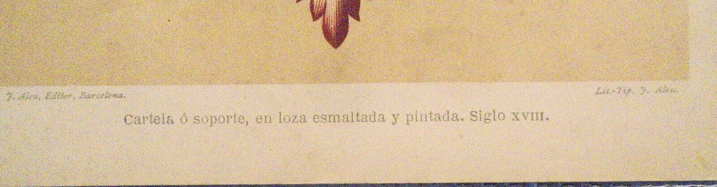 EUROPA - Cartela o soporte, en loza esmaltada y pintada, Siglo XVIII  - ca  1890