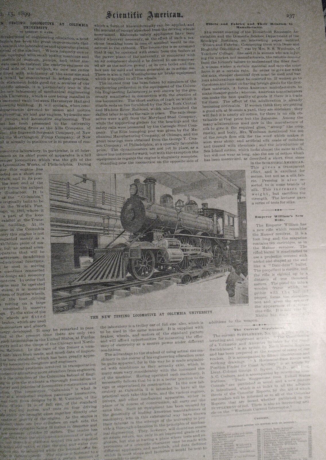 Scientific American - April 15, 1899. First Railway To The Klondike, etc