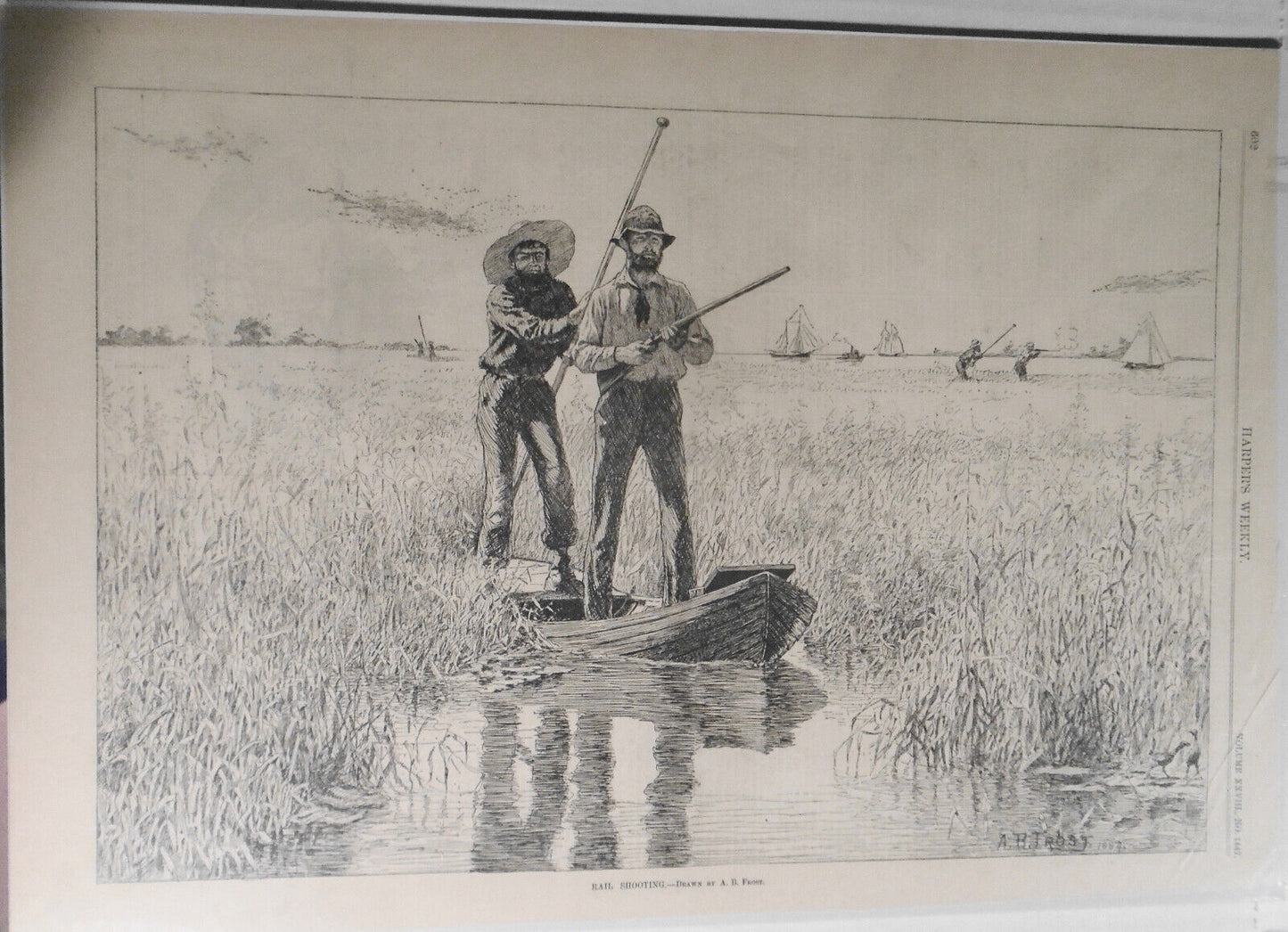 Rail Shooting, by A. B. Frost - Harper's Weekly, September 18, 1884. Original