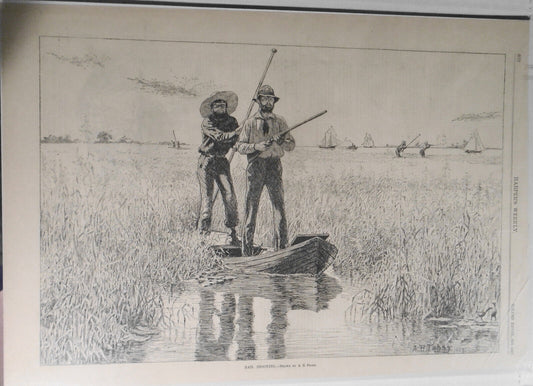 Rail Shooting, by A. B. Frost - Harper's Weekly, September 18, 1884. Original
