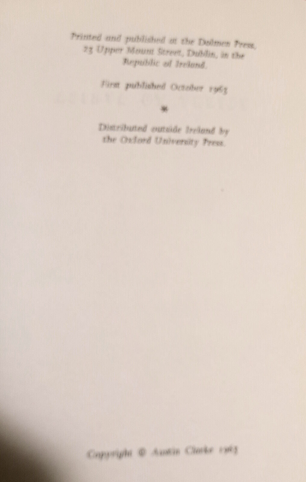 Austin Clarke: Flight To Africa (1963) & Later Poems (1961) - 2  First editions