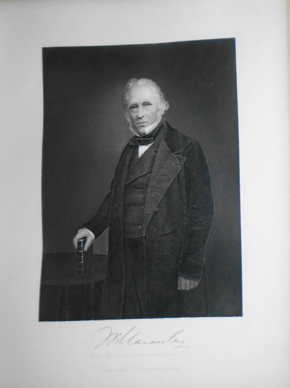 Thomas Babington Macaulay - steel engraving - 1873 - Duyckinck Portrait Gallery