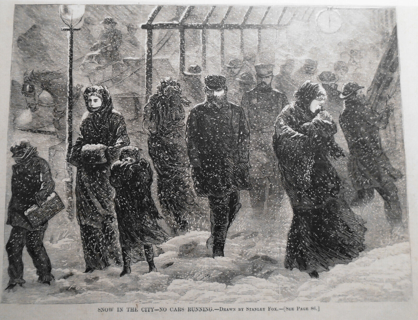 Snow In The City - No Cars Running - Harper's Weekly, January 25, 1873