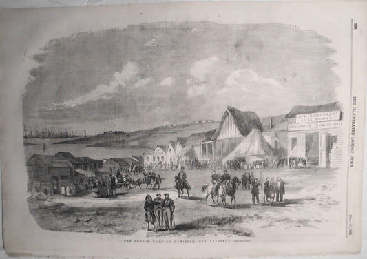 [Crimean War] 1855 The French Camp at Kamiesch - Rue Napoleon. Original print.