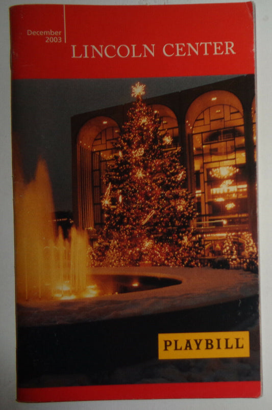 The Songs Of Yossele Rosenblatt - Playbill - December 21, 2003 Lincoln Center