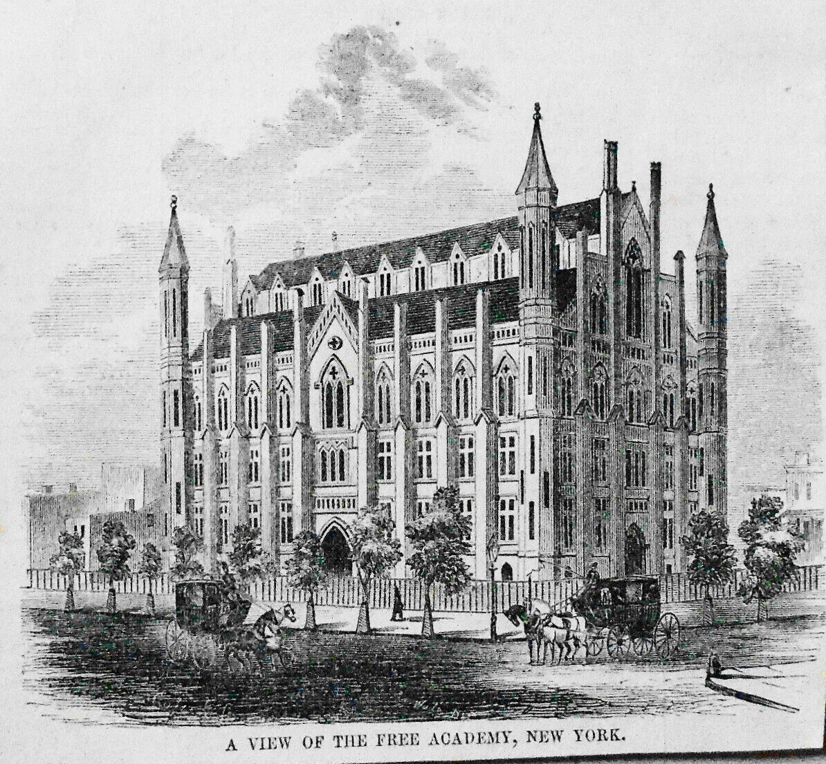 A View Of The Free Academy, New York - Gleason's Pictorial, 1853