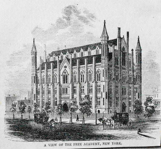A View Of The Free Academy, New York - Gleason's Pictorial, 1853