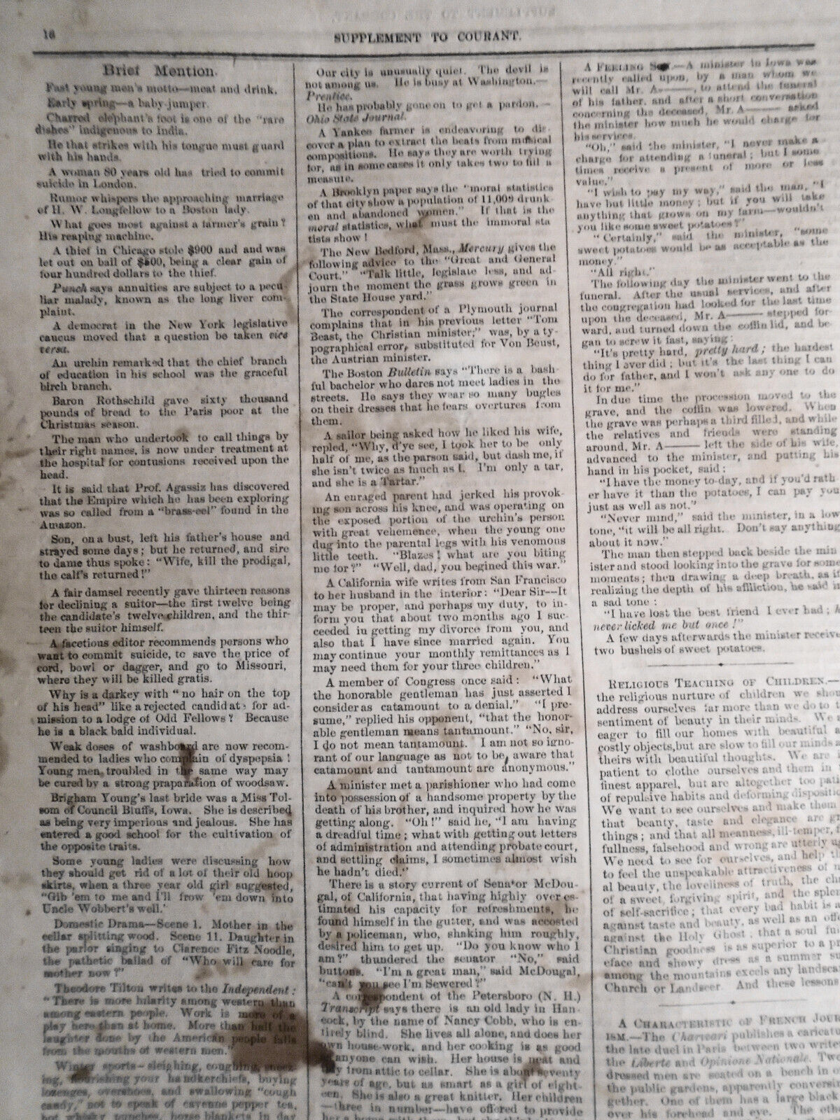 Supplement To Connecticut Courant, January 26, 1867 - Mr Nasby in North Carolina
