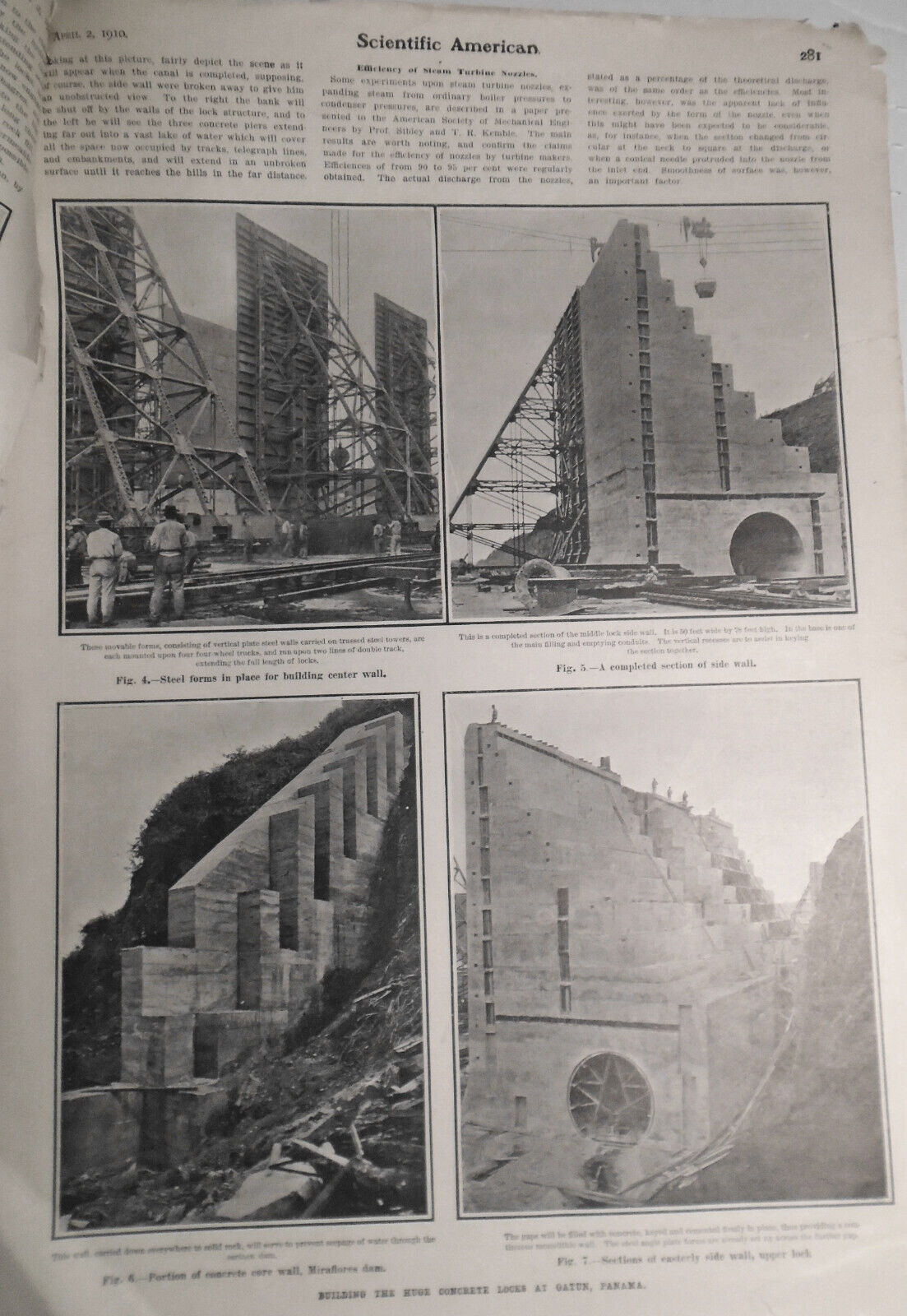 Building Huge Concrete Locks At Gatun Panama - April 2, 1910 Scientific American