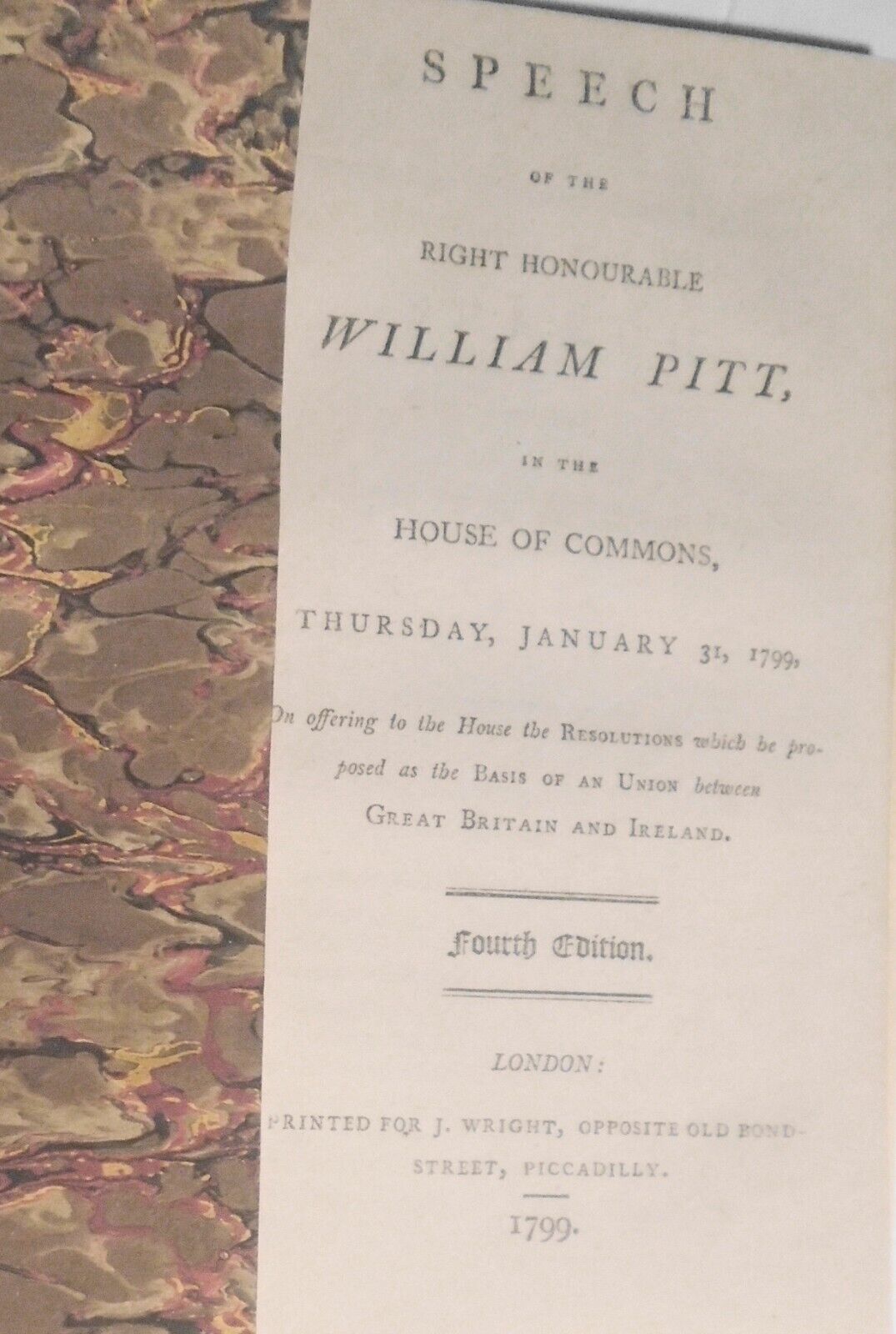 Speech of the Right Hon. William Pitt, in the House of Commons, January 31, 1799