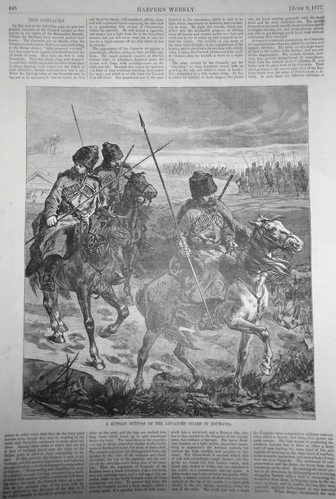 A Russian Outpost of the Advanced Guard in Roumania - Harper's Weekly, 1877