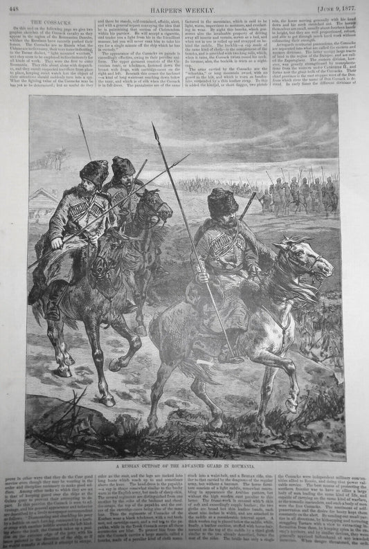 A Russian Outpost of the Advanced Guard in Roumania - Harper's Weekly, 1877