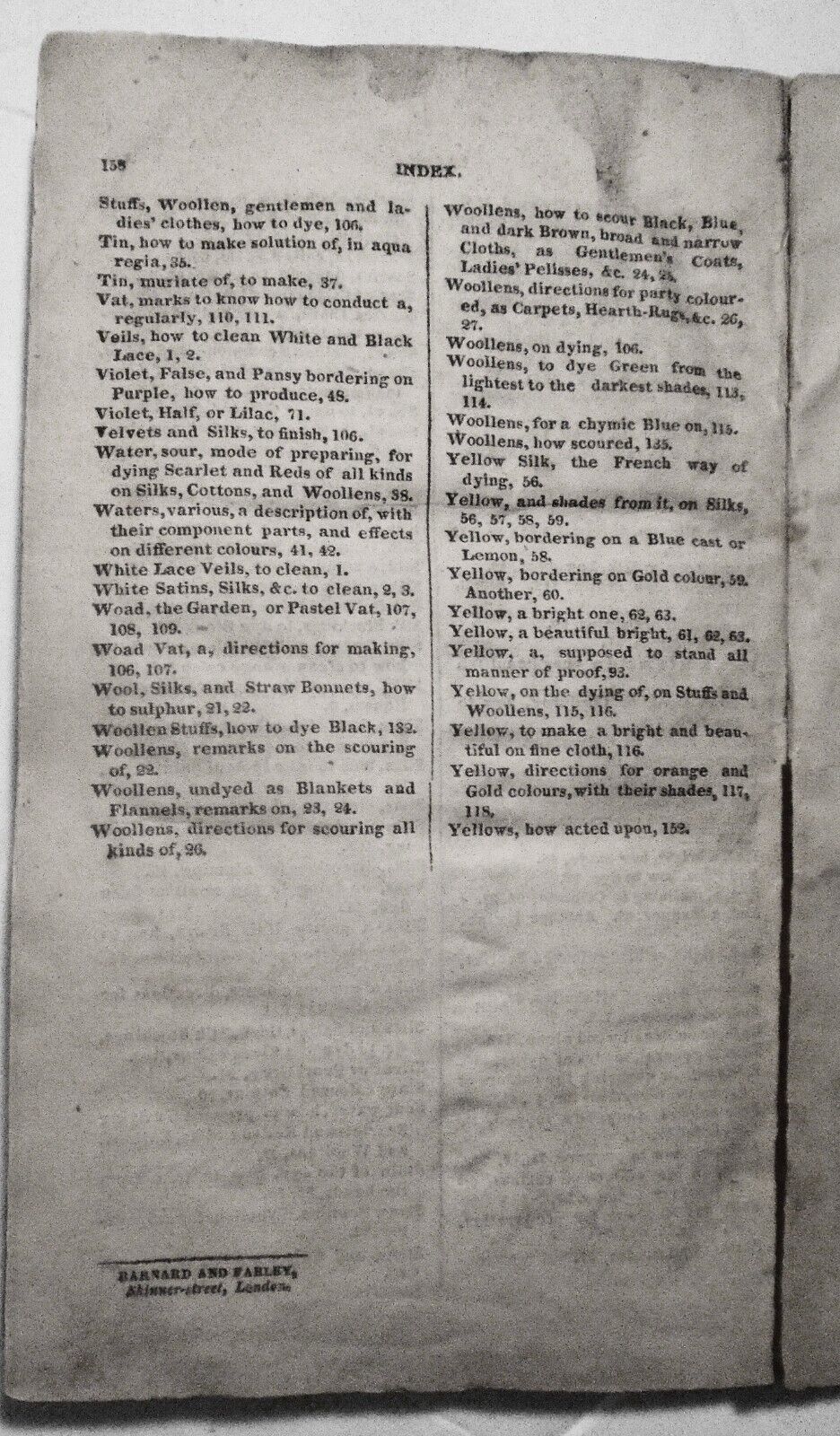 1818 The Family Dyer and Scourer, by William Tucker. 2nd ed