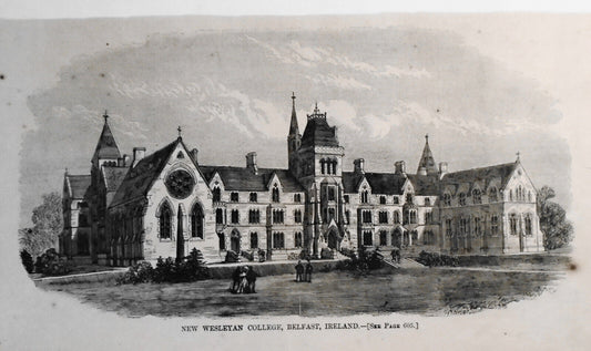 New Wesleyan College, Belfast, Ireland -- Harper's Weekly 1868
