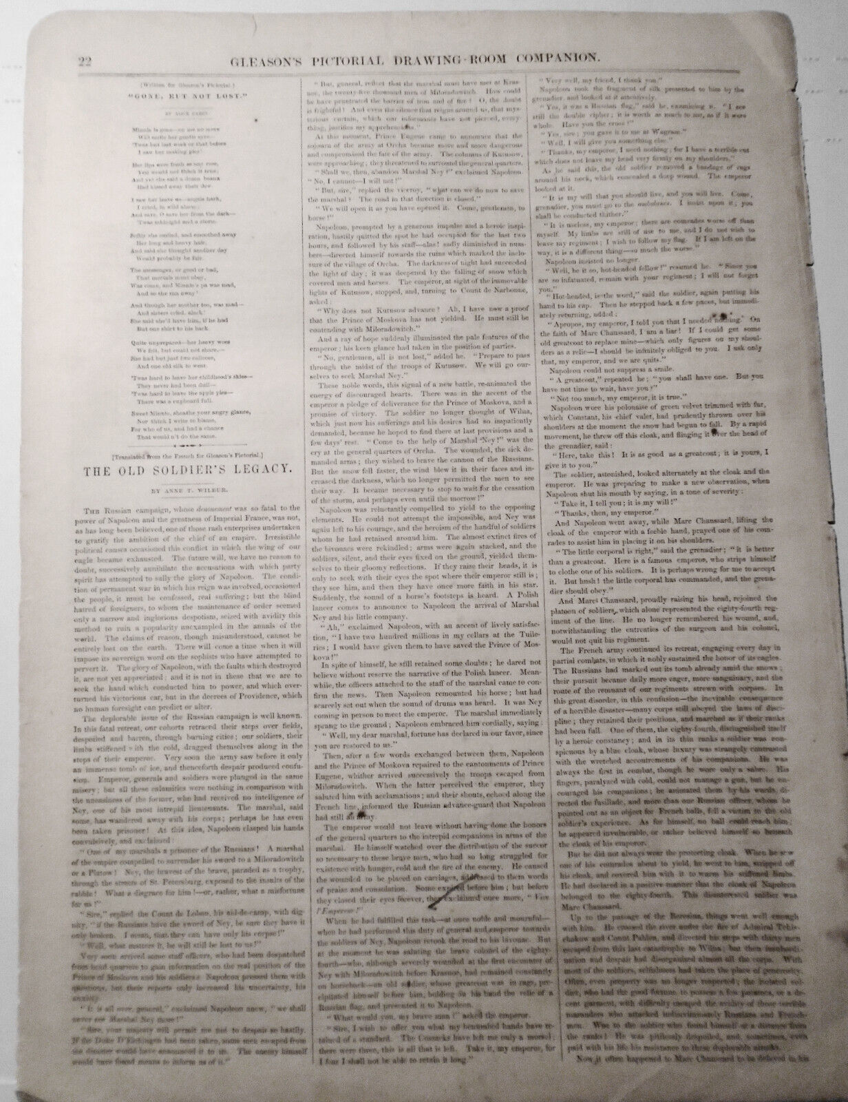 View Of The Bosphorus - 2 prints & story - Gleason's Pictorial 1854