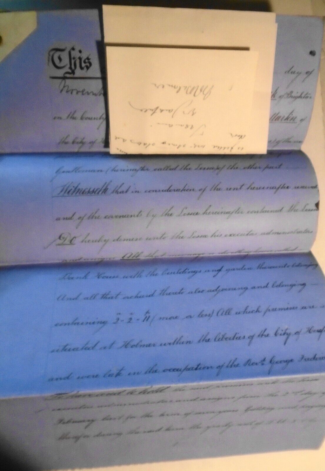 1882 Lease indenture. Hereford, England