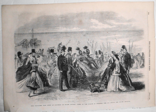 1861 "The Volunteer Sham Fight at Brighton on Easter Monday...". Original print.