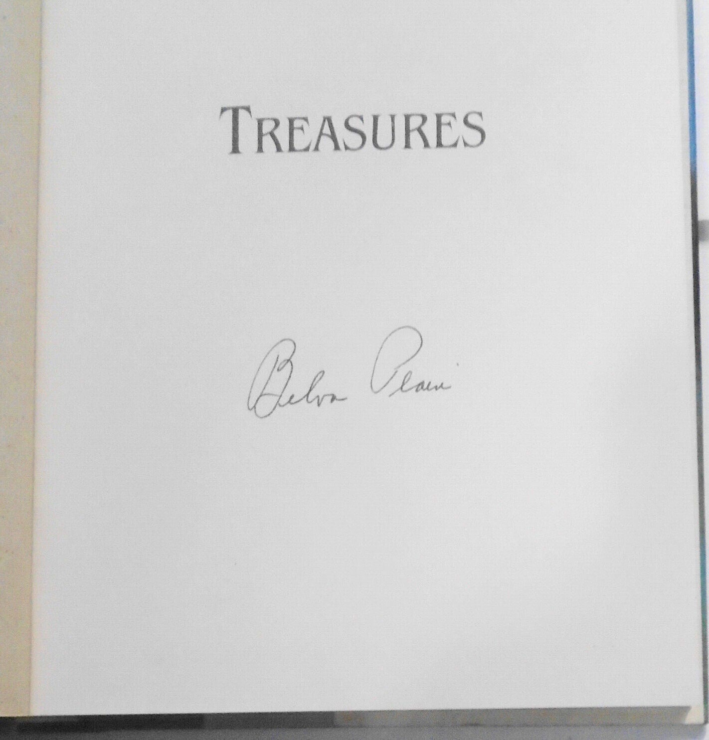 Treasures by Belva Plain SIGNED First Edition (1992, Hardcover)