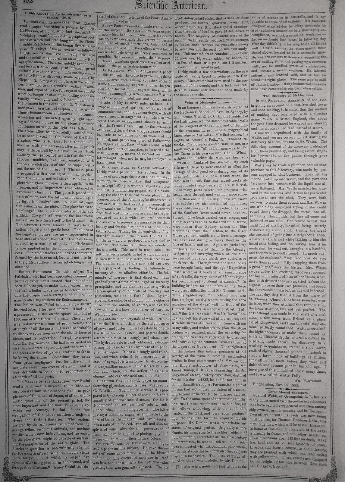 Scientific American, December 8, 1855. Photographic lithographs, windmills, etc