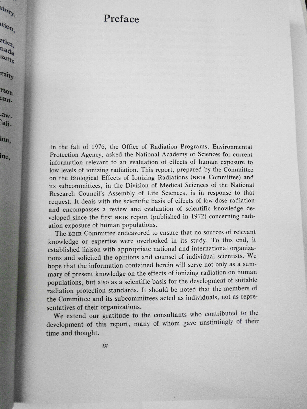 The Effects on populations of exposure to low levels of ionizing radiation, 1980