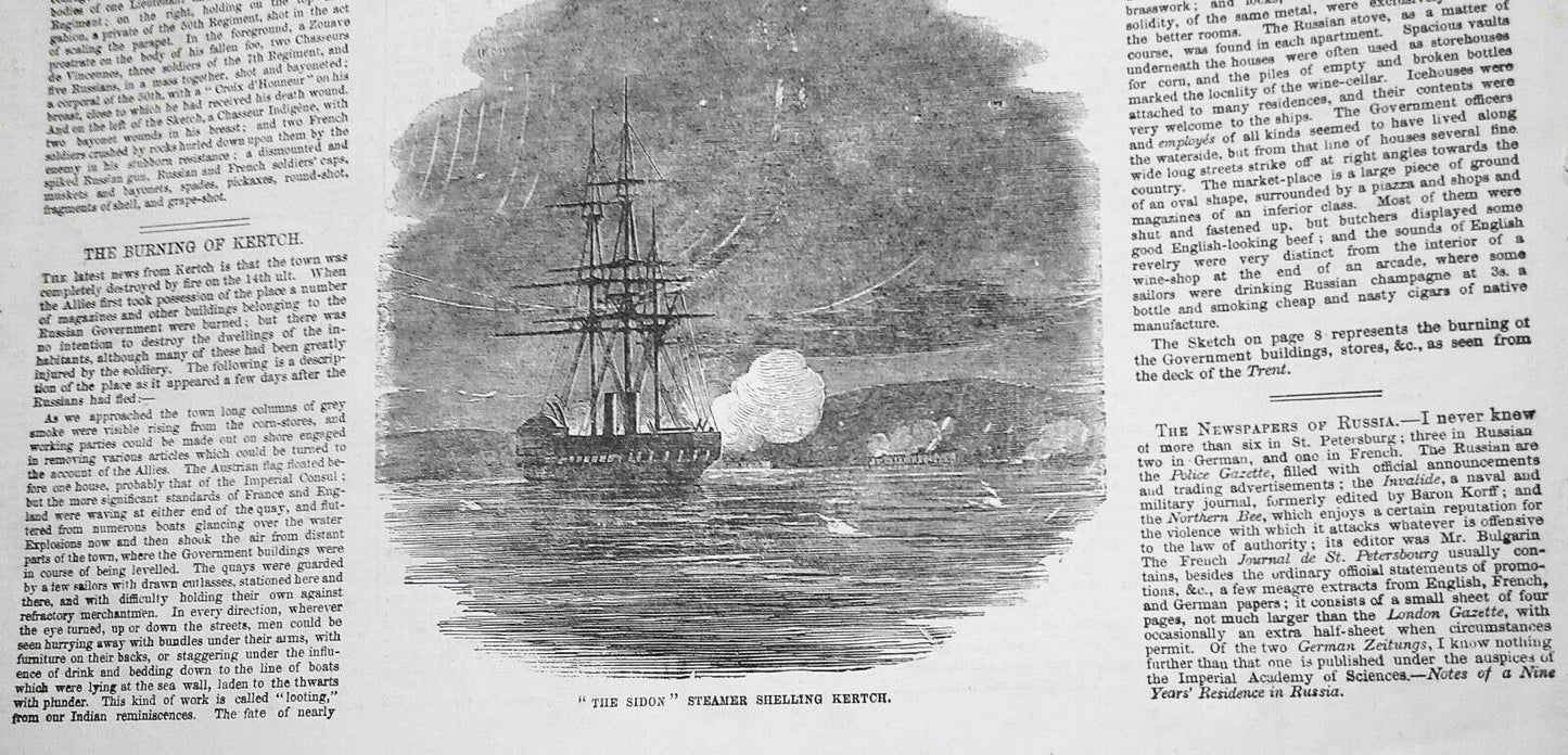 Part of the Interior of the Mamelon - Illustrated London News, July 7, 1855