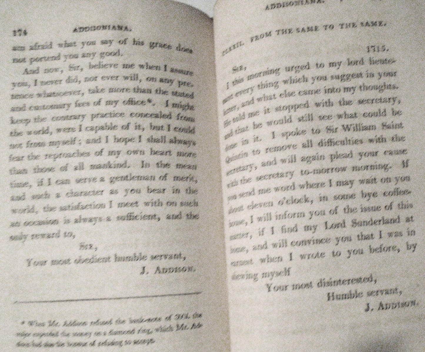 1803 Addisoniana - with sketch of life of Addison & 7 letters engraved - 2 vols.