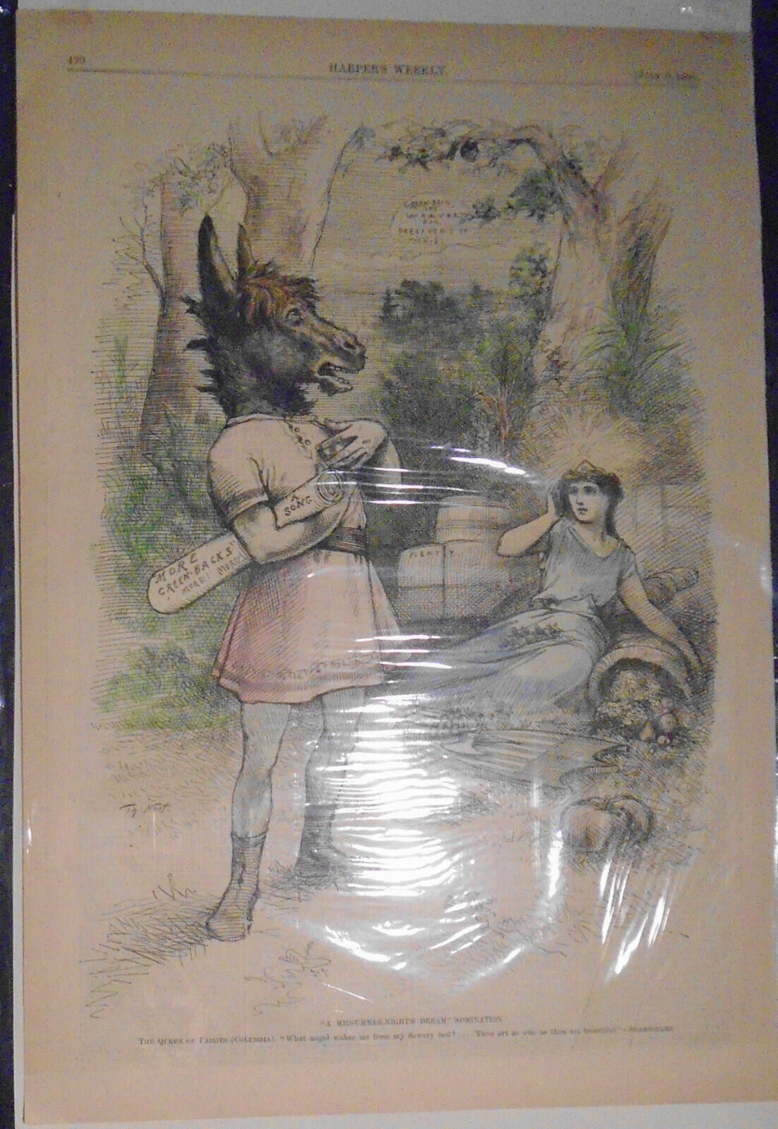 A Midsummer-night's Dream Nomination by Thomas Nast -  Hand-colored, HW 1880