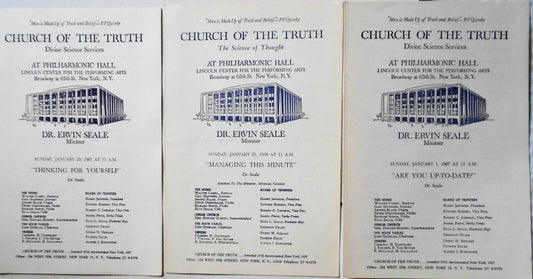 Dr. Ervin Seale - Church Of The Truth -  3 Programs, 1967-68 Lincoln Center, NYC