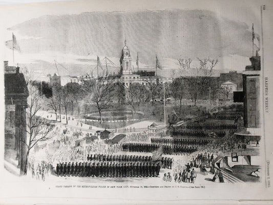 Grand Parade of the Metropolitan Police, New York City. Harper's Weekly, 1865