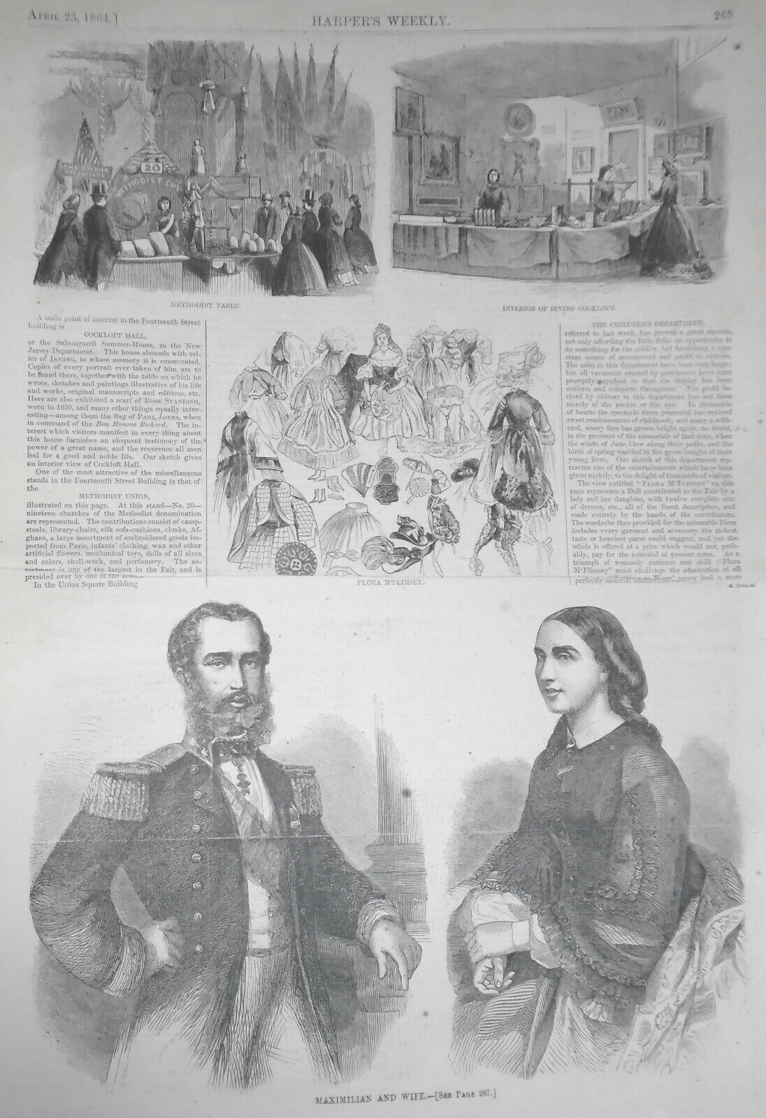 Harper's Weekly April 23, 1864 : Metropolitan Fair, NY - Original complete issue