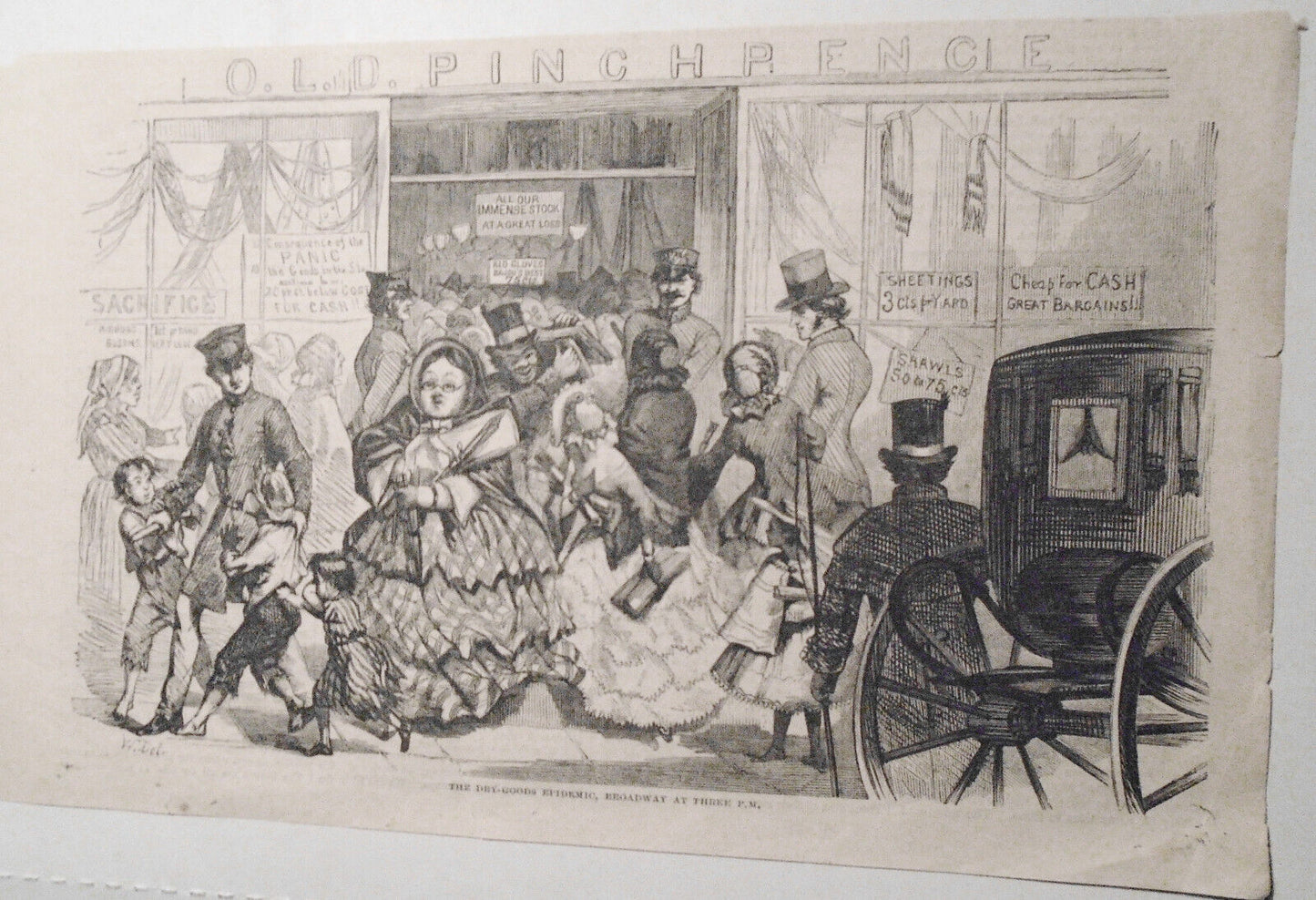 The Dry Goods Epidemic, Broadway At 3 PM - Harper's Weekly October 31, 1857