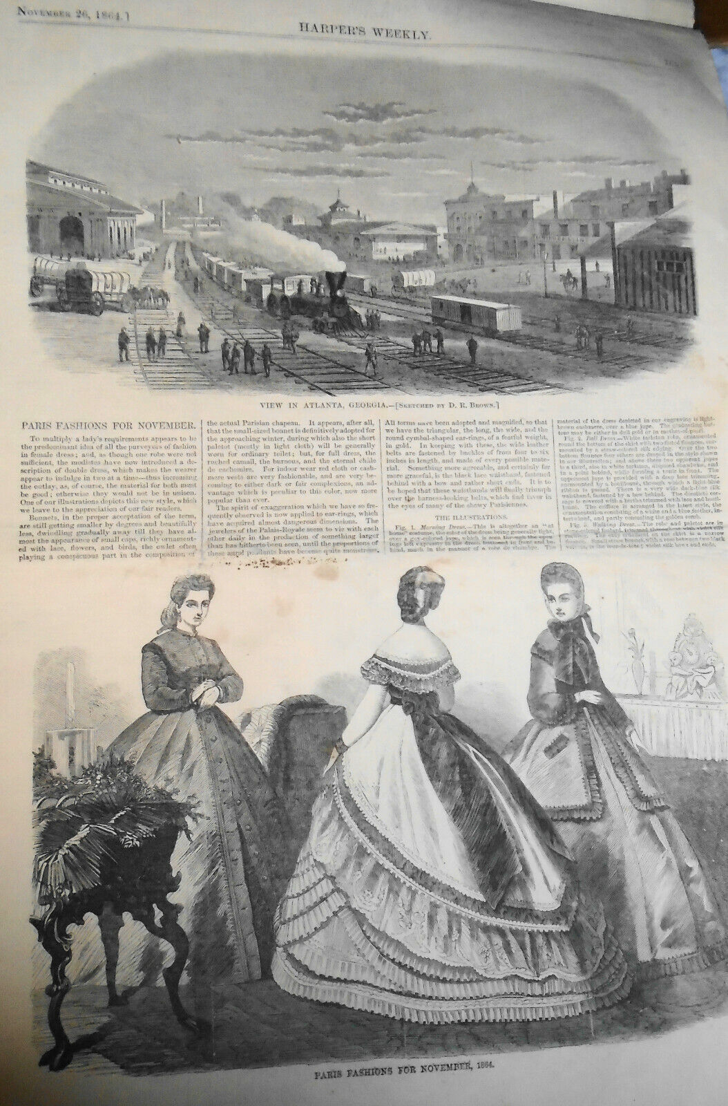 Harper's Weekly November 26, 1864  - Civil War, large map of operations, etc..