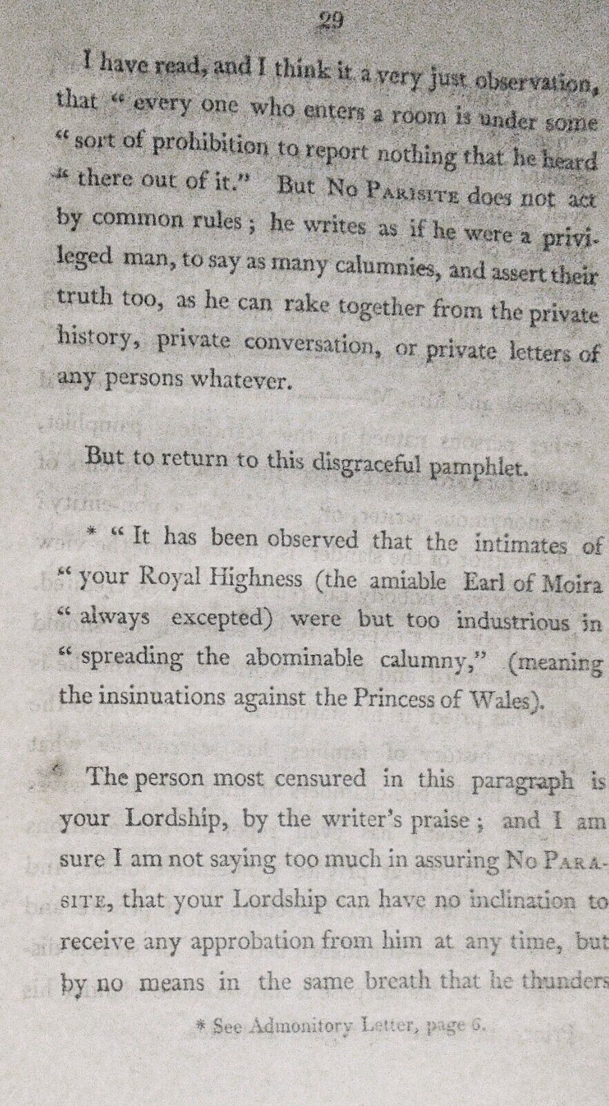 1806 Delicate inquiry! Prince of Wales. A letter to the Earl of Moira