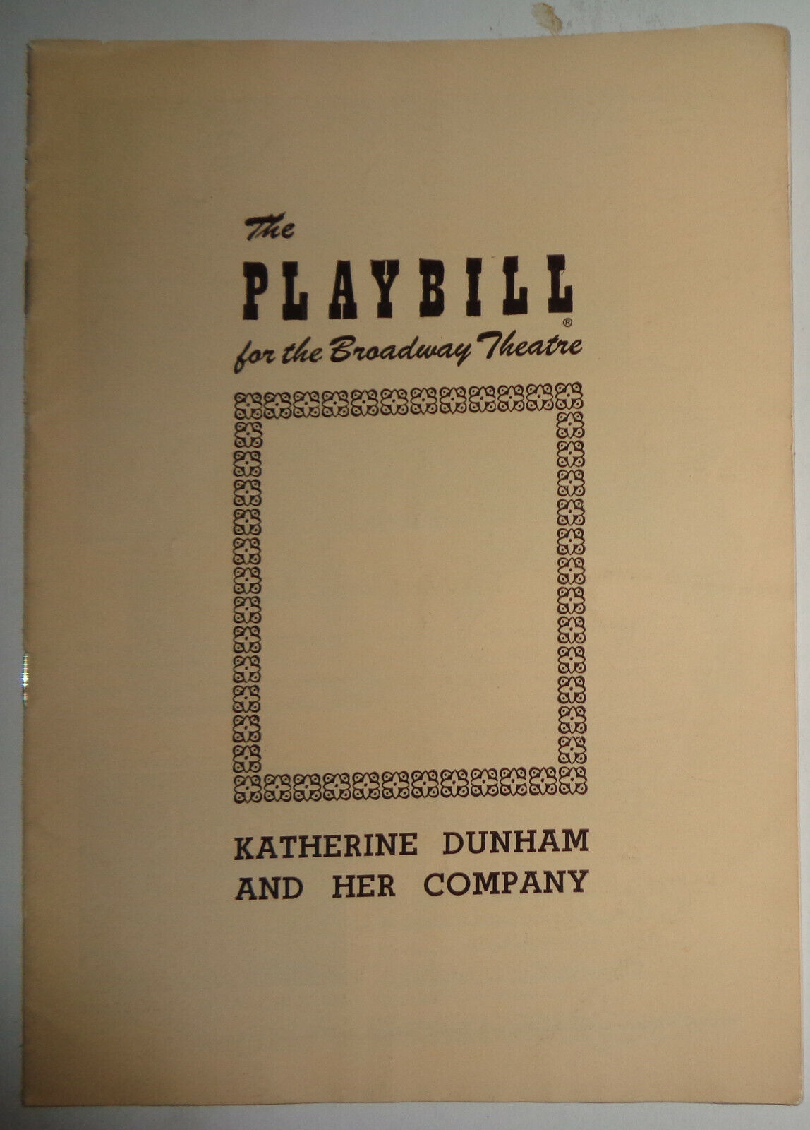 KATHERINE DUNHAM & HER COMPANY S. Hurok presents - THE PLAYBILL - APRIL 24, 1950
