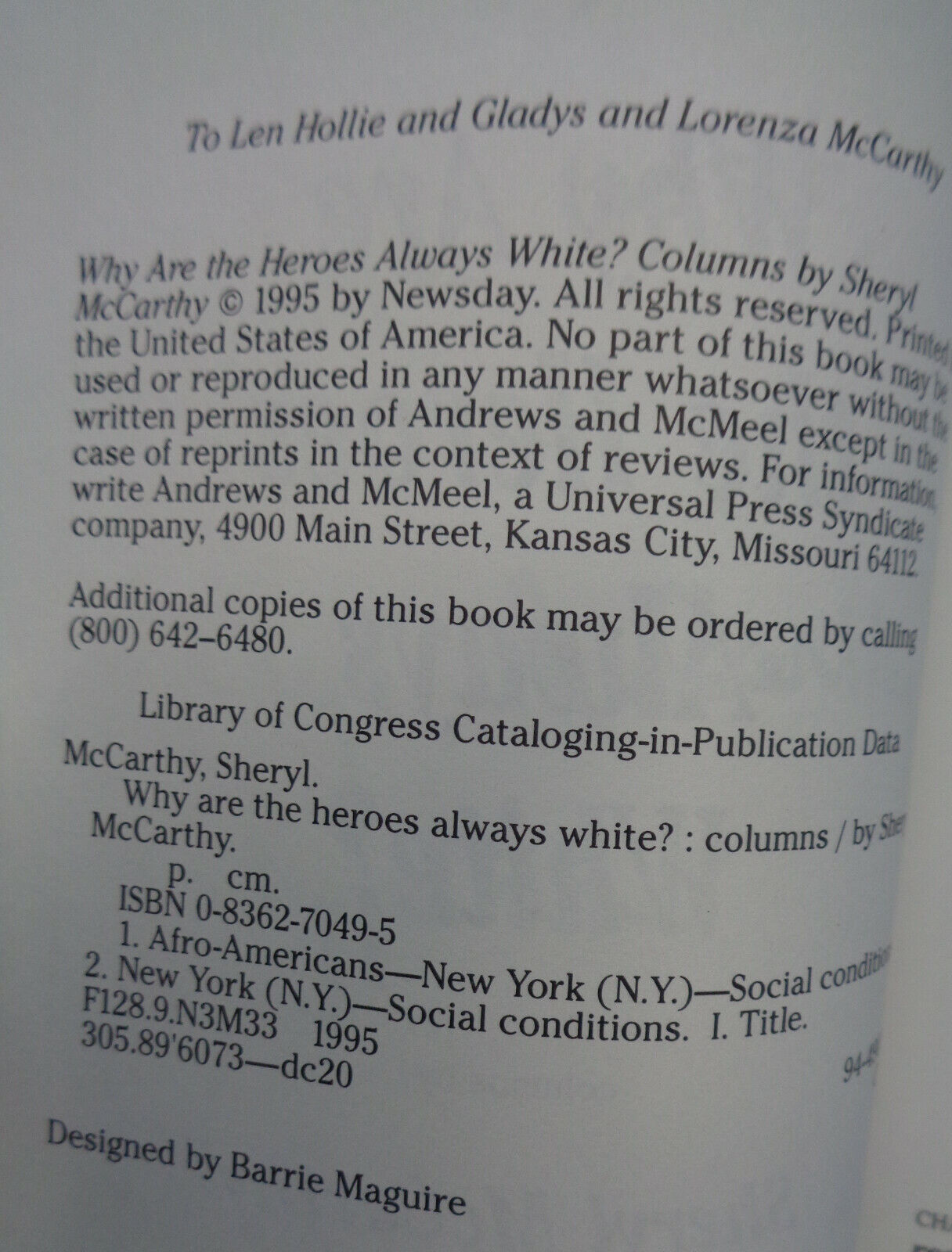 Why are the Heroes Always White? by Sheryl McCarthy SIGNED 1995, Trade Paperback