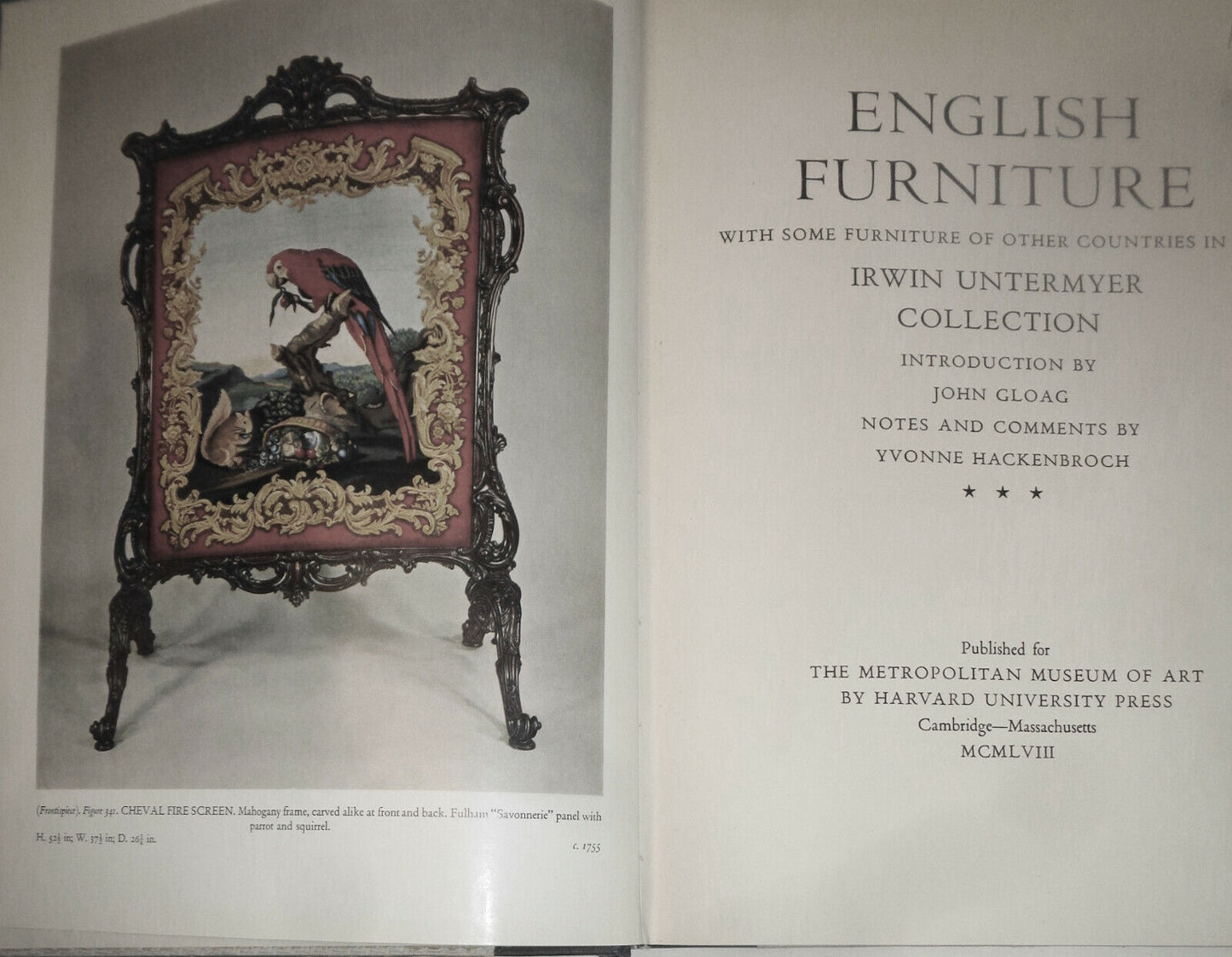 English Furniture ... other countries in the Irwin Untermyer Collection. 1958 HC