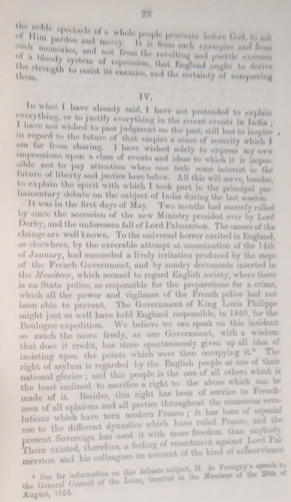 1858 A Debate on India in the English Parliament, by Montalembert