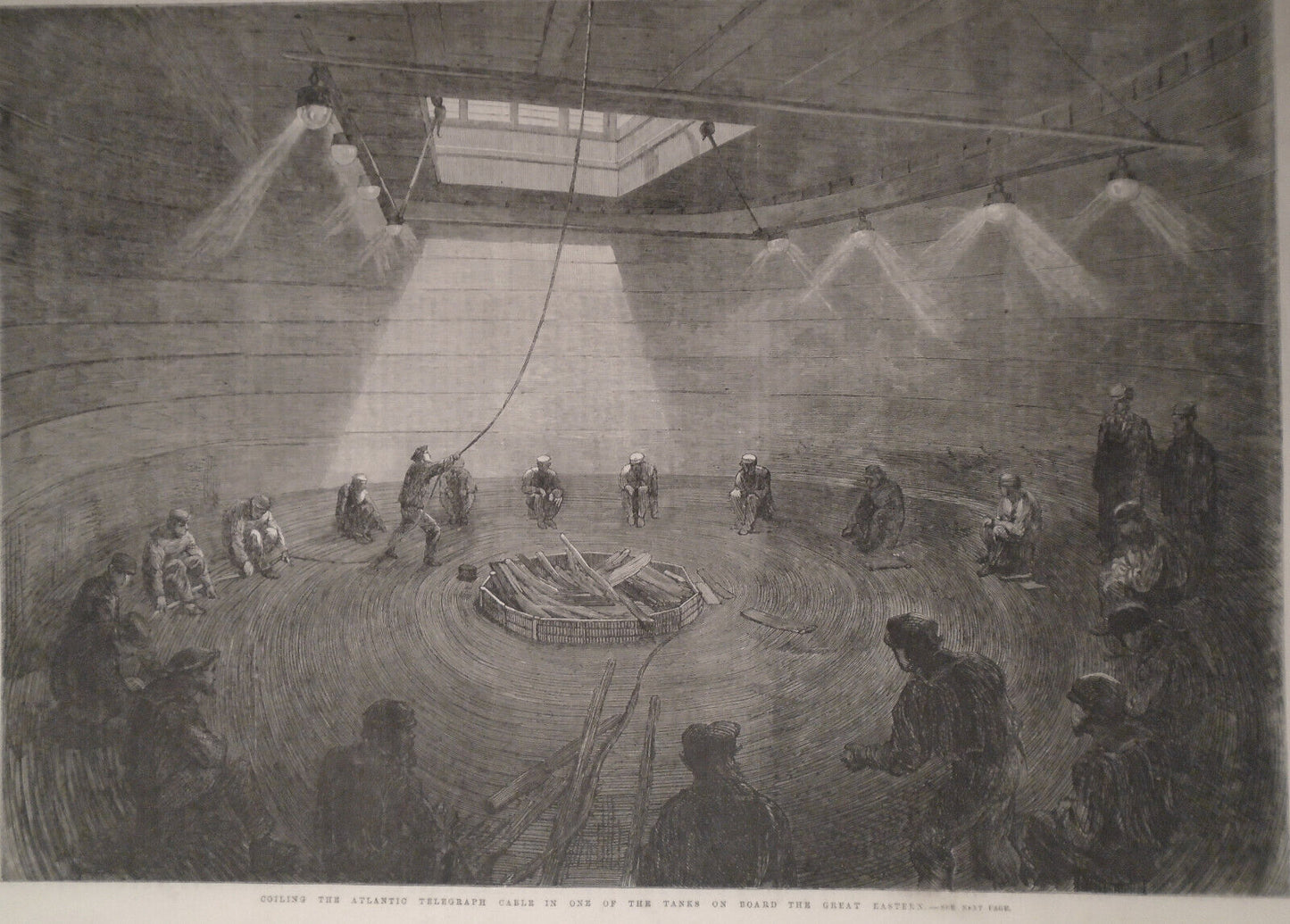 1865  Coiling The Atlantic Telegraph Cable In Tank On Board The "Great Eastern"