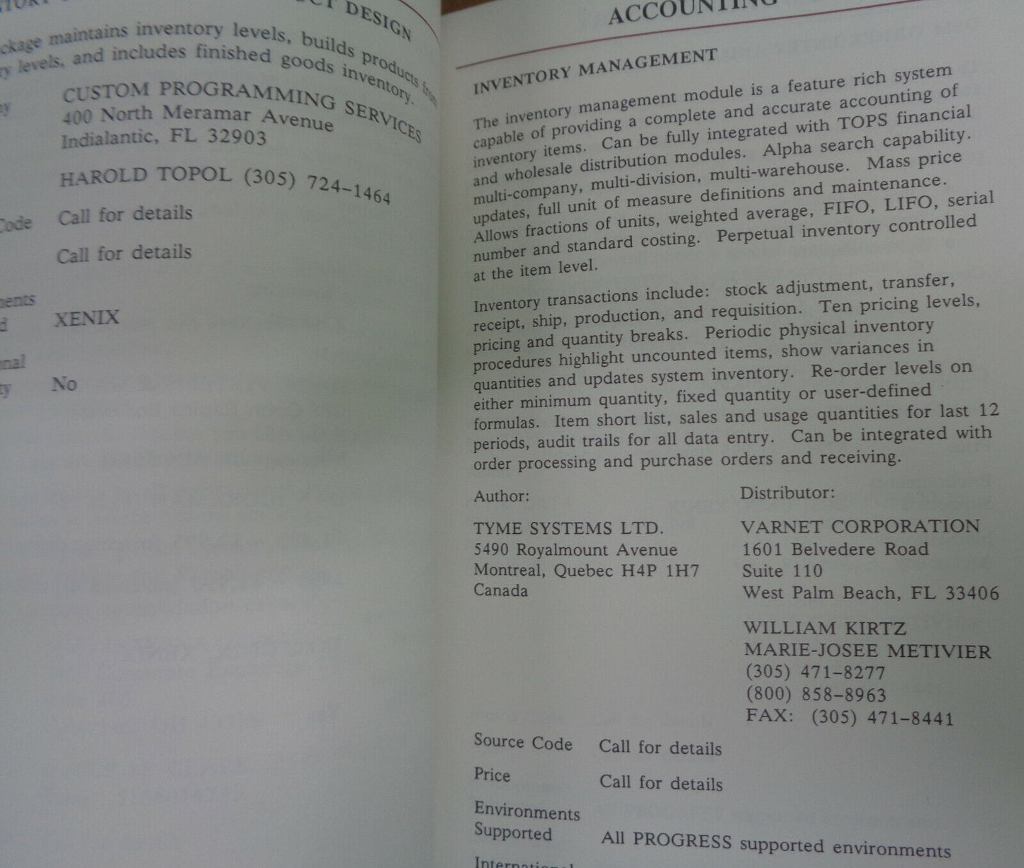 PROGRESS fourth-generation application development system catalog 1987