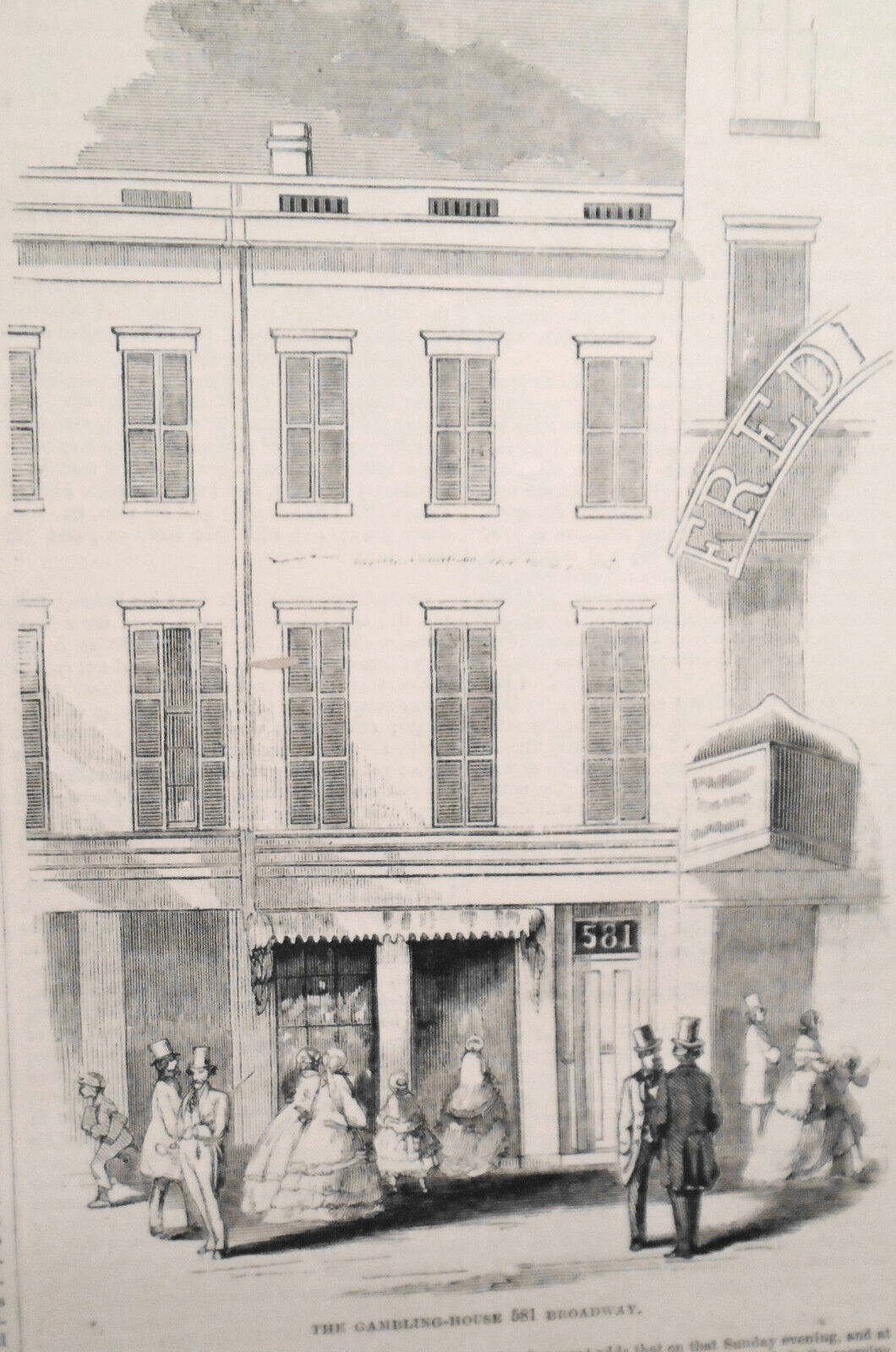 Mysterious Affair In A Gambling-house In Broadway - Harper's Weekly 1858