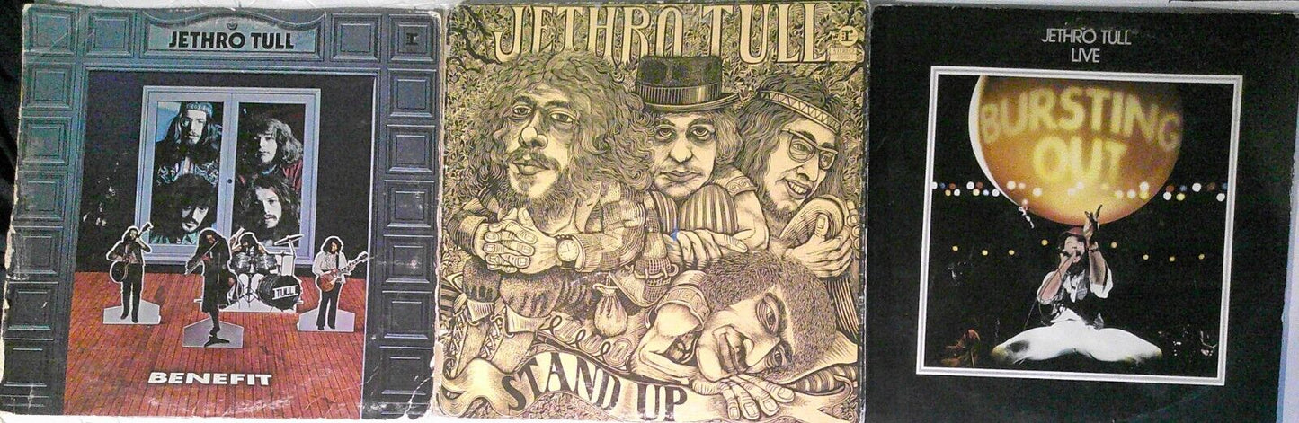 Jethro Tull 3 vinyl LPs Lot - Benefit, Stand Up, and Bursting Out.