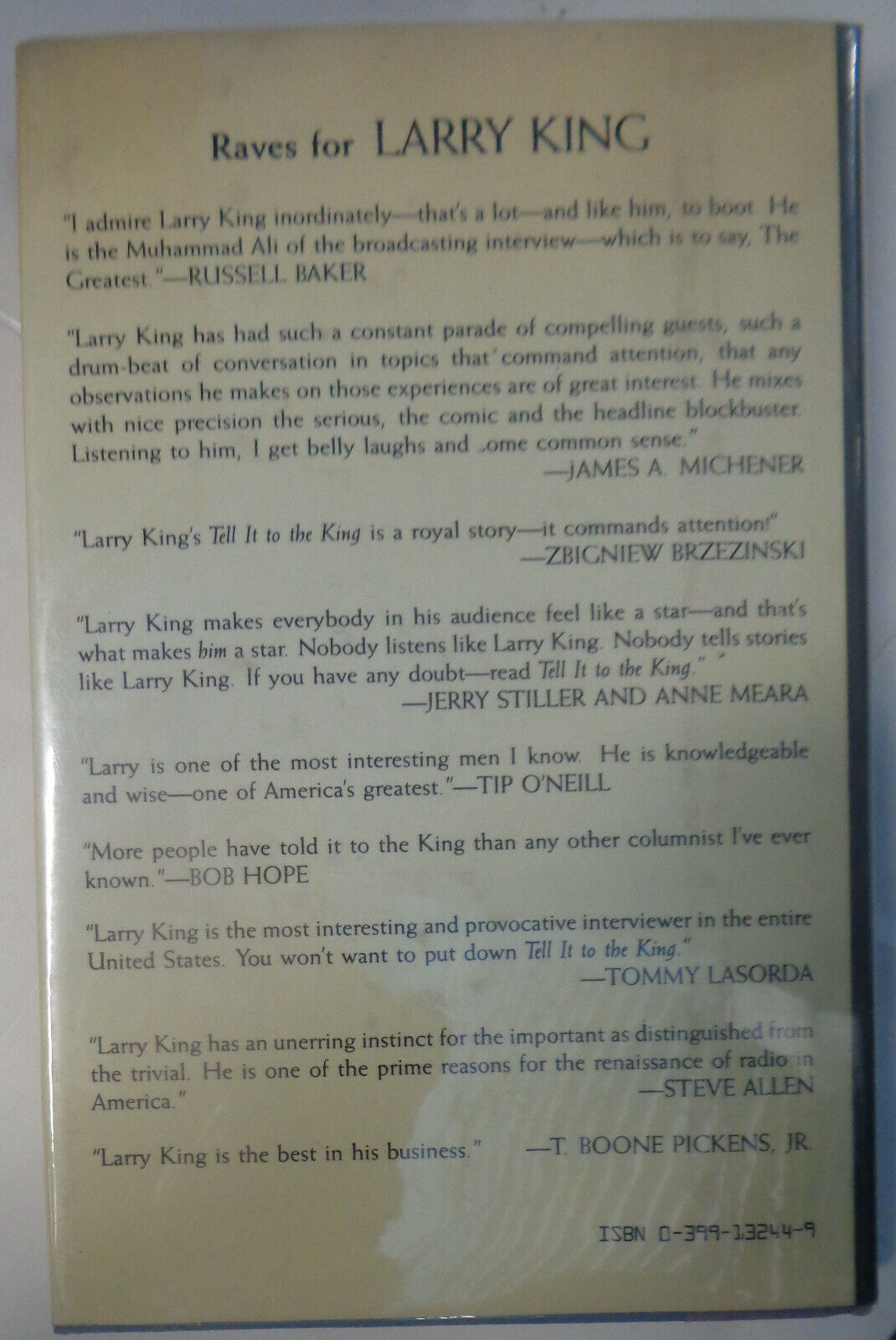 Tell It To The King - [SIGNED] - by Larry King, Peter Occhiogrosso HC/DJ 1988.