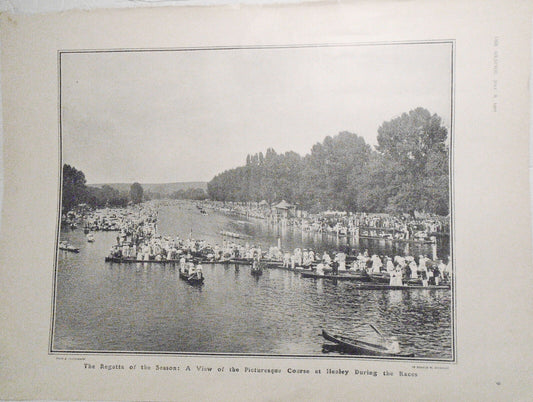 The Regatta of the Season...  the course at Henley. The Graphic, July 1907 Print