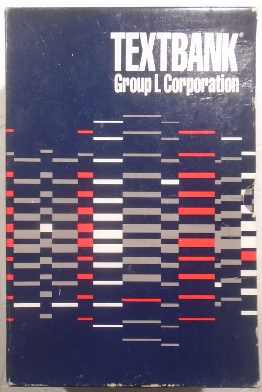 TEXTBANK by Group L Corp. 1985. Text search/retrieve software for IBM PC/XT/AT