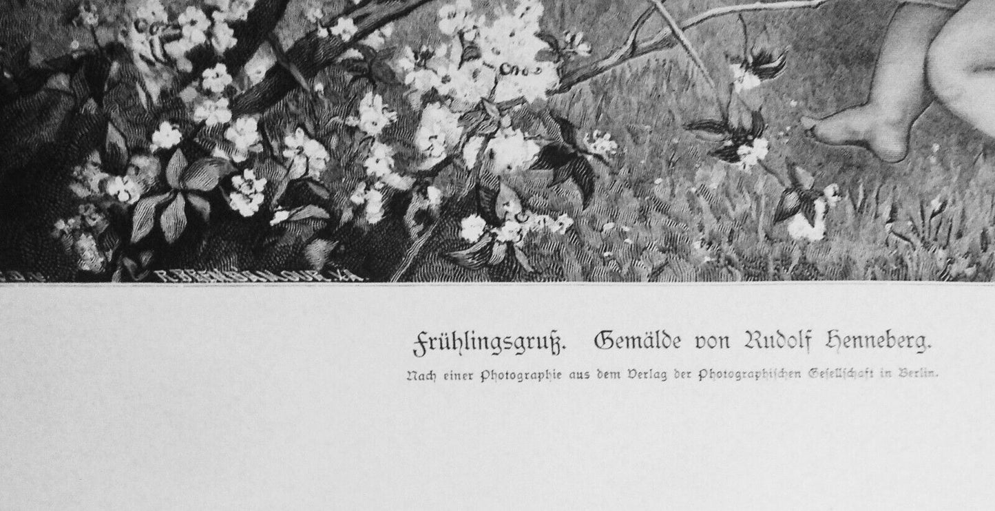 Frulingsgruk - von Rudolf Henneberg  --  1884 Original print