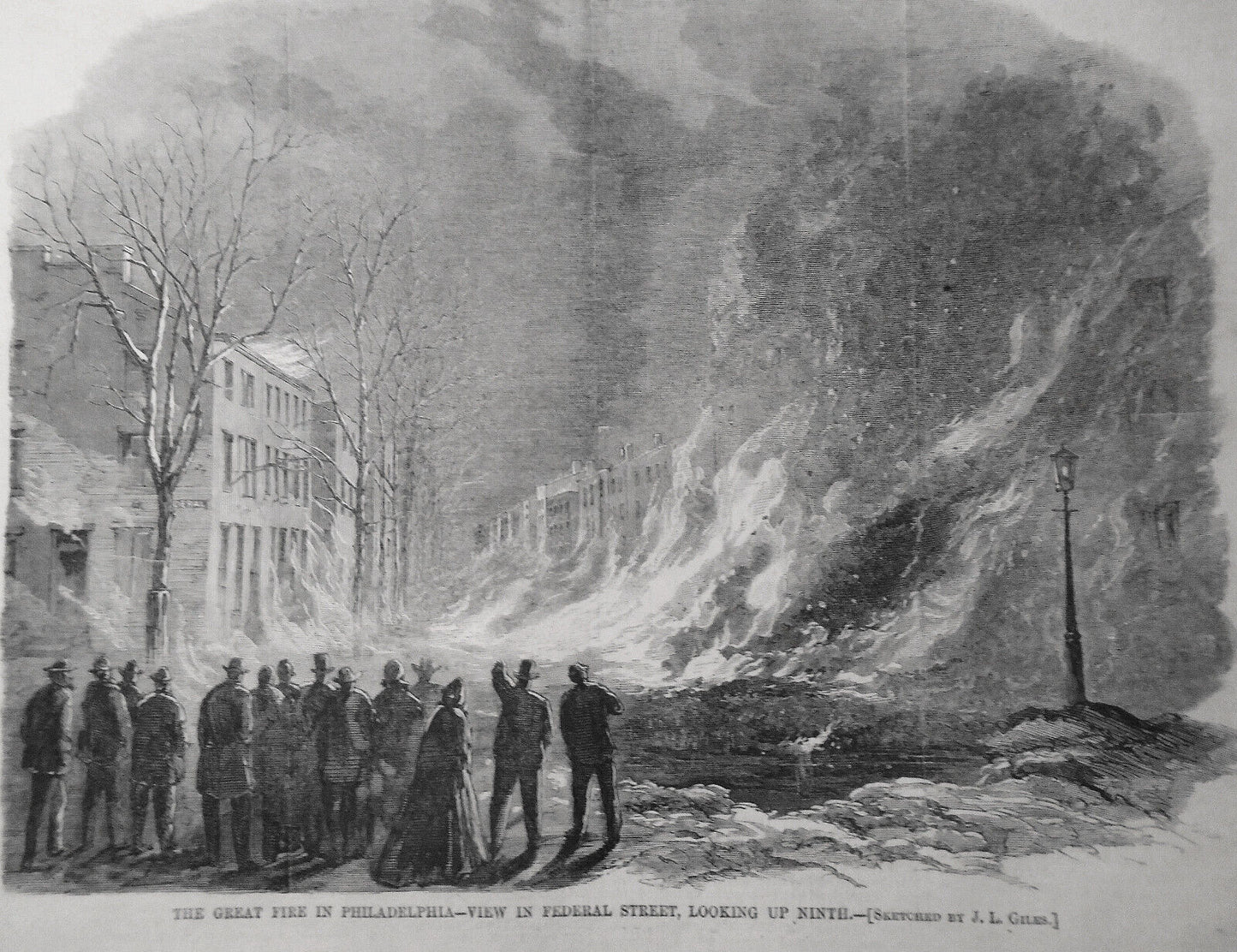 The Great Fire in Philadelphia -  Harper's Weekly, February 25, 1865 - 2 prints