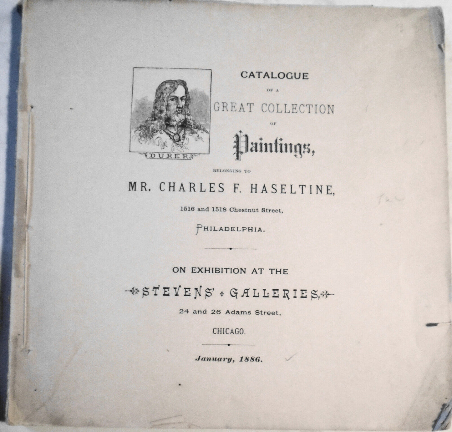 1886  Catalogue Of  Great Collection Of Paintings Belonging To Charles Haseltine