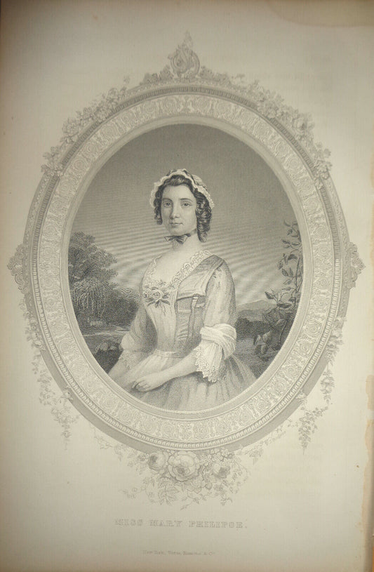 1860 - Miss Mary Philipse [Mrs. Roger Morris] - Engraved by J Rogers - Original